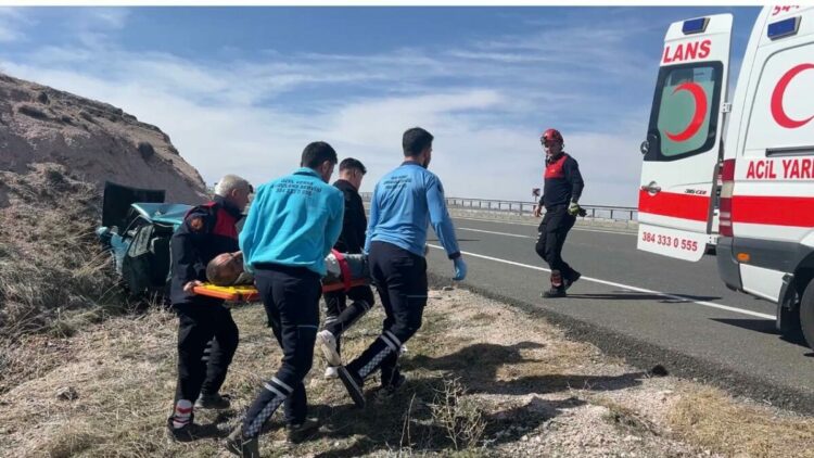 Nevşehir’de şarampole devrilen otomobilin sürücüsü yaralandı