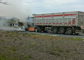 Ordu'da TIR yangını