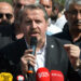 Memur-Sen ve Eğitim Bir-Sen Genel Başkanı Ali Yalçın, Kahramanmaraş’ta 9 kişinin ölümüyle sonuçlanan silahlı saldırının yaşandığı Ayser Çalık Ortaokulu’nda açıklama yaptı. Fotoğraf: Ömer KOÇ/KAHRAMANMARA