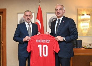 Bakan Ersoy, TFF Başkanı Hacıosmanolu'nu kabul etti