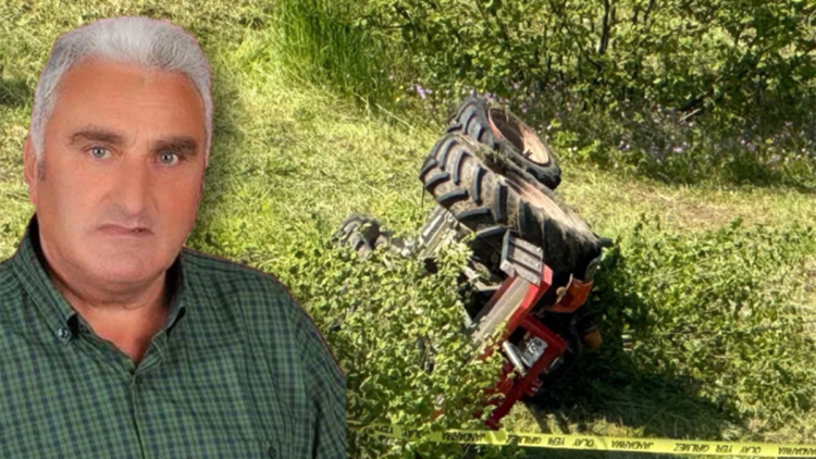 Devrilen traktörün sürücüsü emekli polis öldü