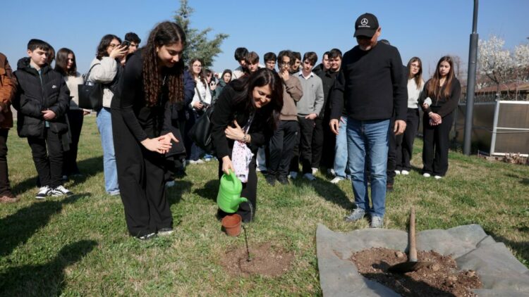 Yürüyen Köşk'ün simgesi olan çınardan elde edilen fide, Anıtkabir'de toprakla buluştu
