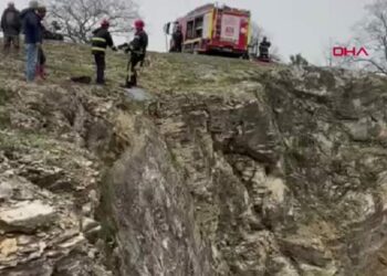 Yabani hayvandan korkup sarp kayalıkta mahsur kalan keçilere kurtarma operasyonu