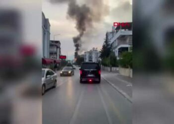 Teras katta korkutan yangın