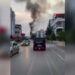 Teras katta korkutan yangın