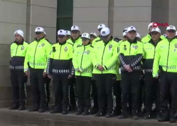 Kanserden hayatını kaybeden polis memuru için uğurlama töreni