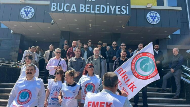 Buca Belediyesi'ndeki memurların eylemi 6'ncı gününde