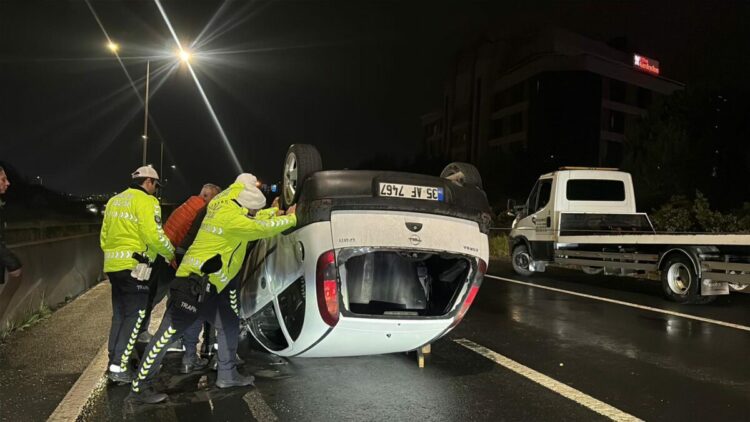 Alkollü sürücünün kullandığı otomobil takla attı