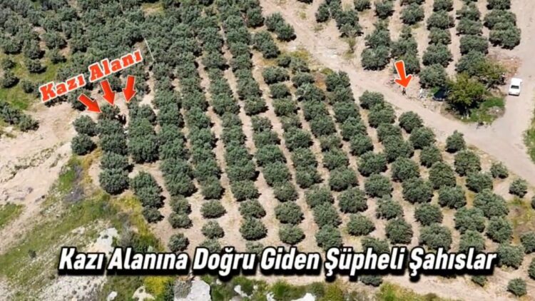 Kaçak kazıya dronla suçüstü: 6 gözaltı