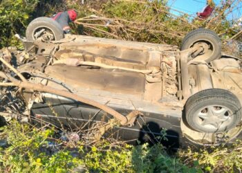 Ordu'da otomobil, şarampole devrildi; sürücü yaralı