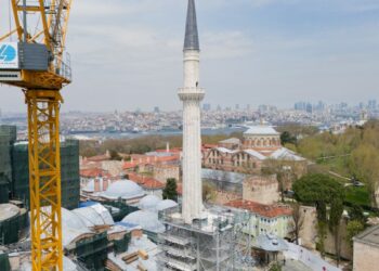 Ayasofya'nın kuzeydoğu minaresinde restorasyon tamamlandı