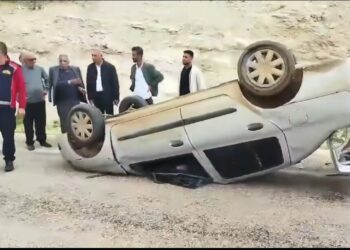 Adıyaman'da ters dönen otomobilin sürücüsü ağır yaralandı