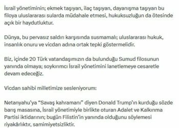 Özgür Özel: İsrail yönetiminin, Sumud filosuna müdahalesi açık haydutluktur