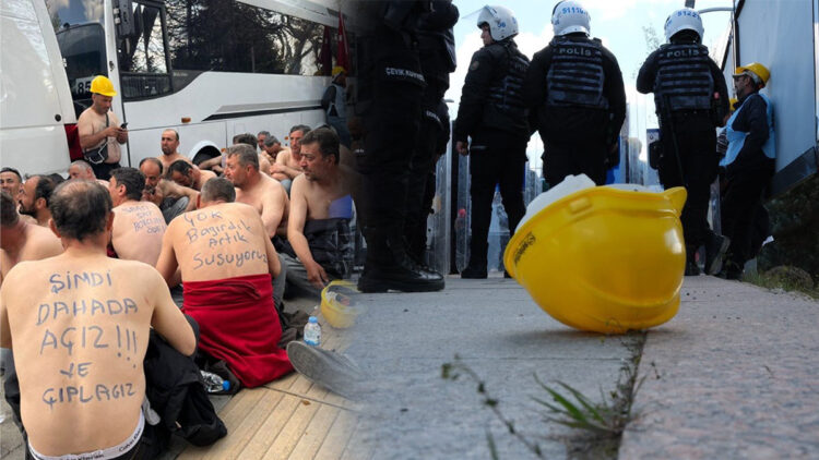 Açlık grevindeki madenciler gözaltına alındı
