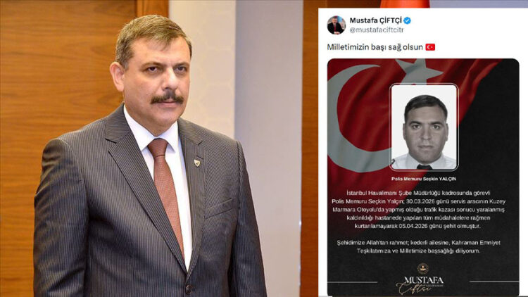 Bakan Çiftçi'den şehit polis memuru için taziye mesajı
