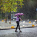 woman walking in rainy weather