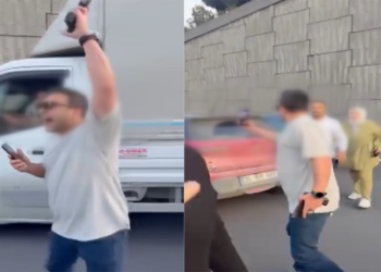 Beşiktaş'ta trafikte tartıştığı aracın önünü kesen polis havaya ateş açtı