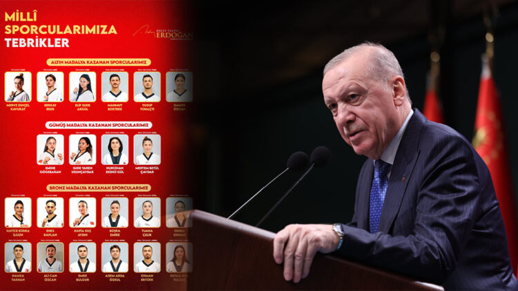 Cumhurbaşkanı Erdoğan, Avrupa şampiyonu olan milli tekvandocuları tebrik etti