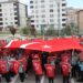 Sivas'ta 850 öğrenciden Türk bayraklı gösteri