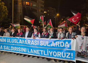 ABD Büyükelçiliği önünde, İsrail'in Sumud Filosu’na yönelik müdahalesi protesto edildi