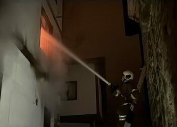 İtfaiye eri, yangında mahsur kalan kediyi kurtarırken yaralandı