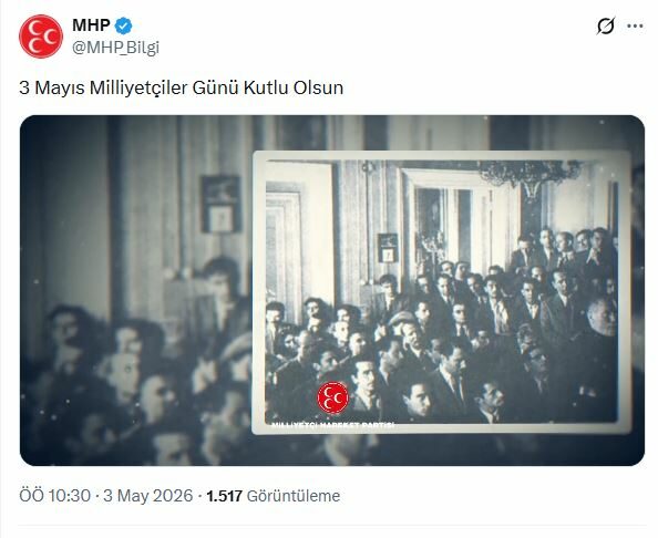 MHP'den 'Milliyetçiler Günü' paylaşımı