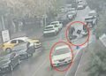 Motosiklet ile otomobilin çarpıştığı kaza kamerada