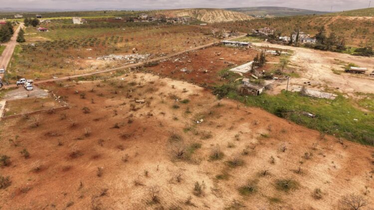 Gaziantep’te, fırtınada ağaçların devrildiği fıstık bahçelerindeki hasar dronla görüntülendi