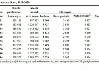 TÜİK: Trafik kazalarında 6 bin 35 kişi hayatını kaybetti