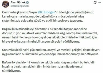 Bakan Gürlek: Bağımlılıkla mücadeleyi sistematik bir rehabilitasyon modeline dönüştürüyoruz