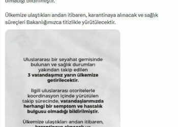 Sağlık Bakanlığı: Gemideki 3 Türk vatandaşı Türkiye'ye getirilecek