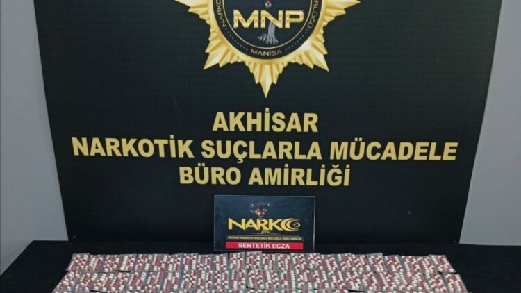 Manisa’da uyuşturucu operasyonu: 1666 sentetik ecza ele geçirildi