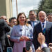 AK Parti'ye geçen Burcu Köksal'a, Afyonkarahisar Belediyesi önünde mehterli karşılama