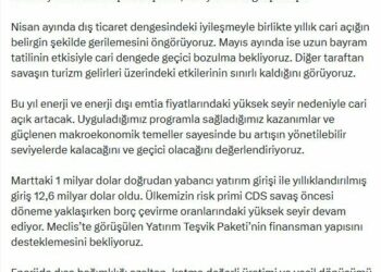 Bakan Şimşek'ten 'cari açık' değerlendirmesi