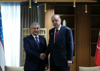 Cumhurbaşkanı Erdoğan, Özbekistan Cumhurbaşkanı Mirziyoyev ile görüştü