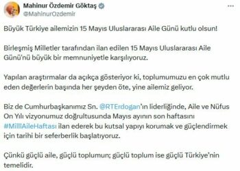 Bakan Göktaş, 'Aile Günü'nü tebrik etti