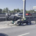 Küçükçekmece D-100 Karayolu'nda otomobil bariyerlere çarparak takla attı -1