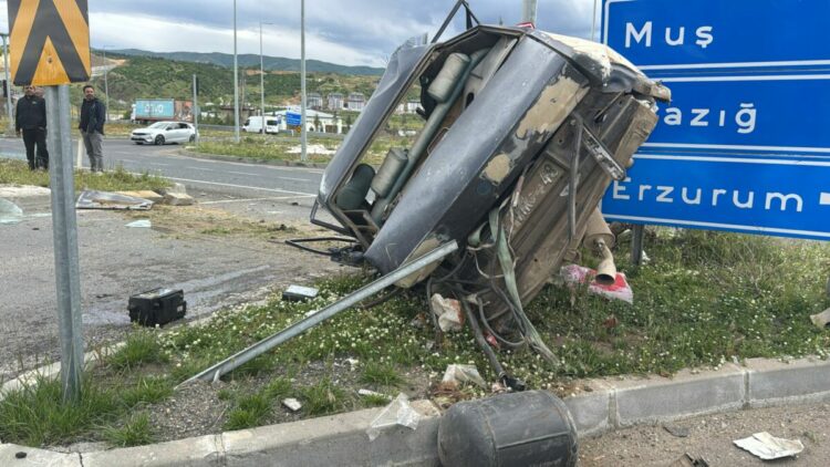Hayvan yüklü kamyon, 2 otomobile çarptı; 2 yaralı
