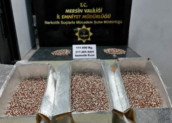 Mersin’de 317 bin 285 adet sentetik ecza ele geçirildi: 1 tutuklu