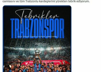 Cumhurbaşkanı Erdoğan’dan Trabzonspor’a tebrik mesajı