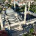 Sultanahmet Camii'nde bayram yoğunluğu havadan görüntülendi