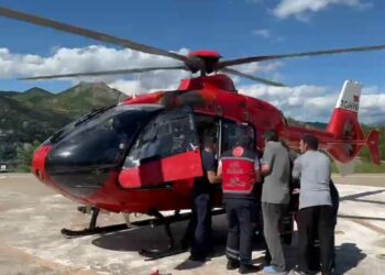 Ayı saldırısında yaralandı, ambulans helikopterle hastaneye ulaştırıldı