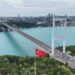 Turkuaz renge bürünen İstanbul Boğazı havadan görüntülendi