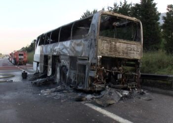 Tuzla TEM’de tur otobüsü alev alev yandı