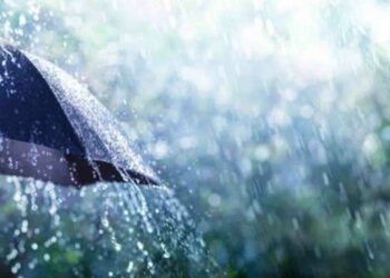 Rain On Umbrella - Weather Concept