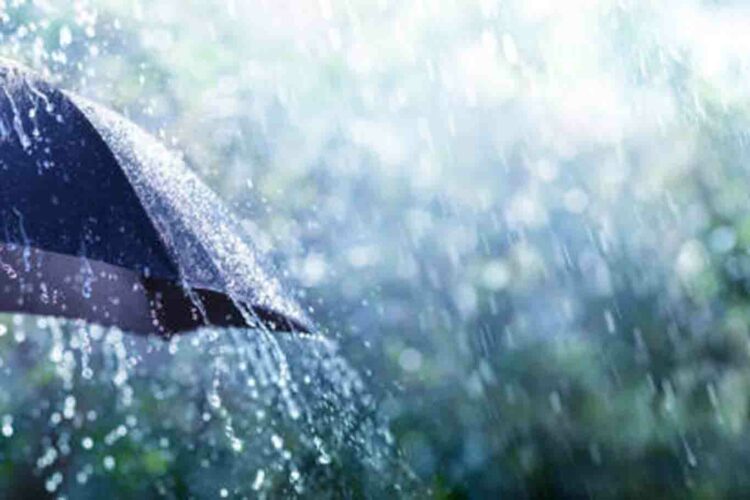 Rain On Umbrella - Weather Concept