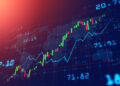 Stock market or forex trading graph in graphic concept suitable for financial investment or Economic trends business idea and all art work design. Abstract finance background