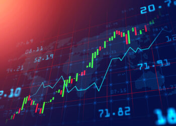 Stock market or forex trading graph in graphic concept suitable for financial investment or Economic trends business idea and all art work design. Abstract finance background