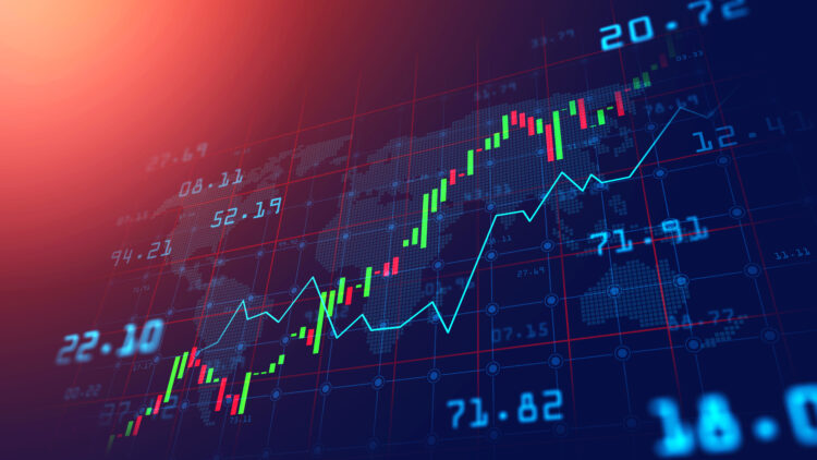 Stock market or forex trading graph in graphic concept suitable for financial investment or Economic trends business idea and all art work design. Abstract finance background