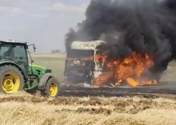 Anız yangınında alevler TIR’a sıçradı; o anlar kamerada